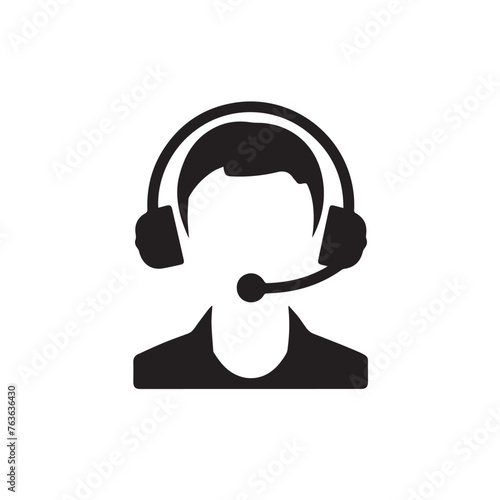 Call center customer service in cartoon, doodle style . Image for t-shirt, web, mobile apps and ui. Isolated 2d vector illustration in logo, icon, sketch style, Eps 10, black and white. AI Generative © Alexey