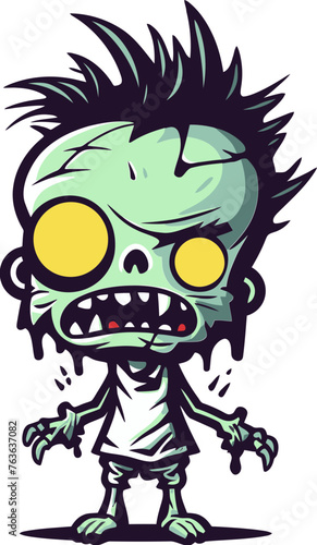 Insidious Vector Illustration of a Zombie in Cargo Pants That Conceals Its Malevolent Intentions Beneath a Facade of Innocence