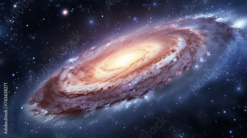 Galaxy in the Vast Immensity of Outer Space with Stars and Cosmic Wonders