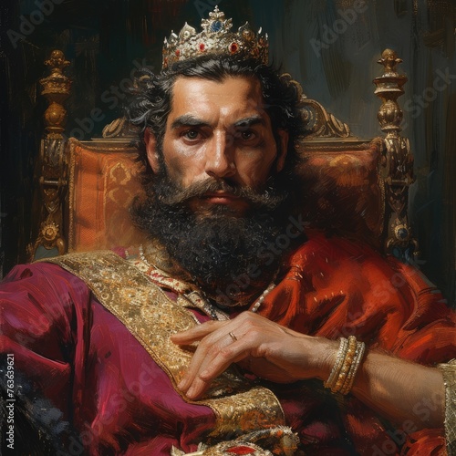 Royal legacy: king Salomon, an iconic biblical figure known for wisdom, wealth, and legendary reign, symbolizing power and influence throughout history and legend photo