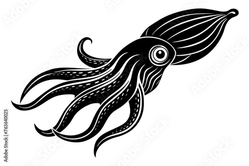 cuttlefish silhouette vector illustration
