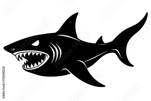 goblin shark silhouette vector illustration