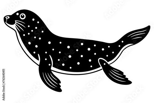 leopard seal silhouette vector illustration