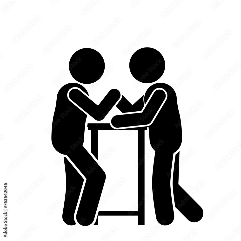 stickman arm wrestling vector illustration stickman arm wrestling vector illustration
