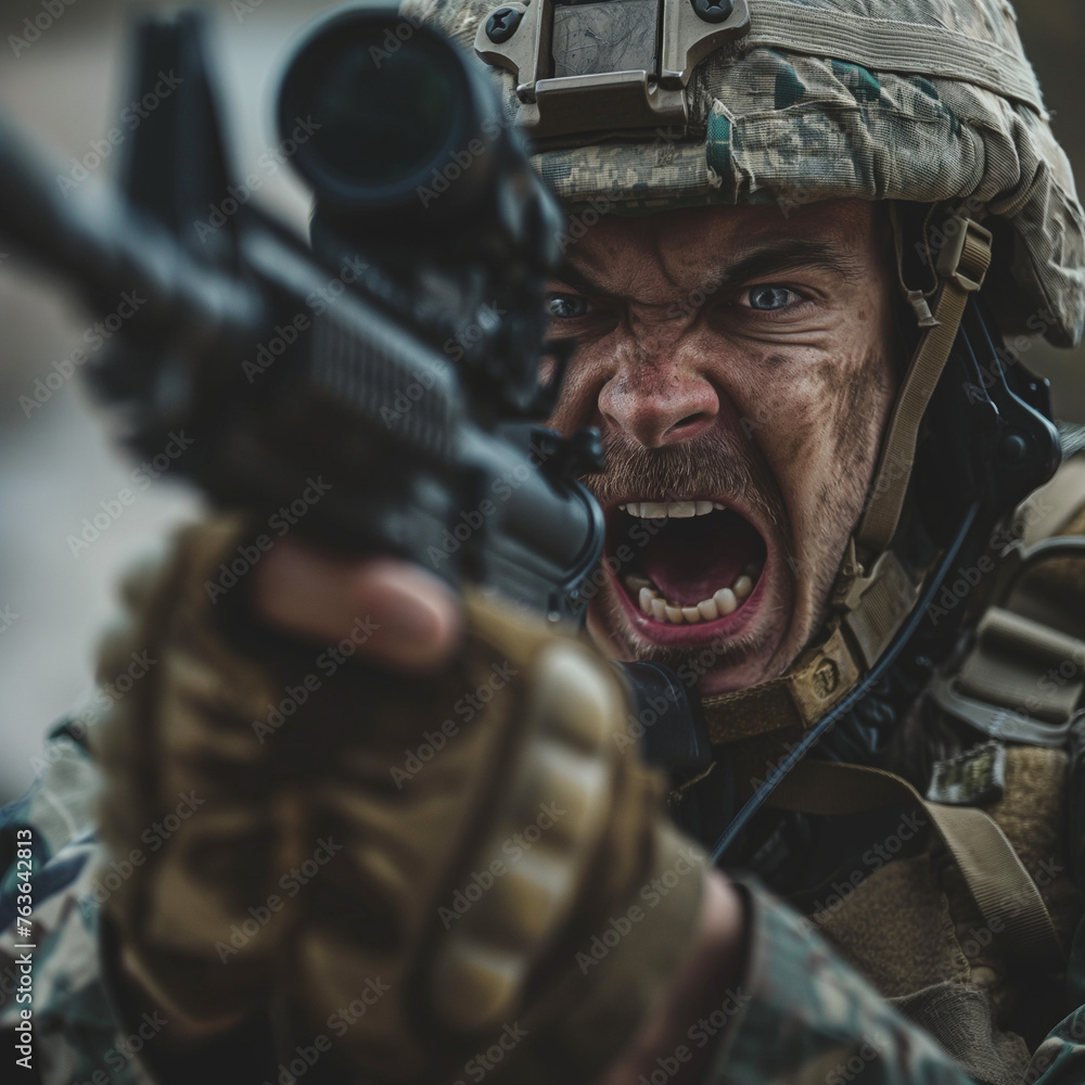 western soldier aiming rifle during the war operation special ops western soldier aiming rifle during the war operation special ops