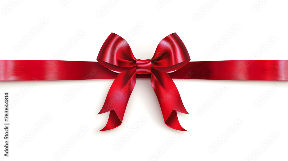 Red Ribbon with Bow isolated on white background. Red Ribbon with Bow isolated on white background.