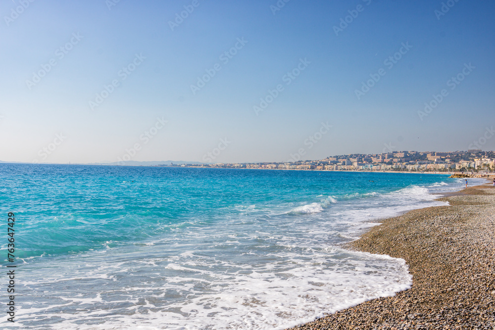 View of the beach in Nice, France