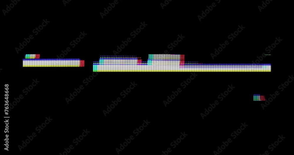 Glitch noise static television VFX. Visual video effects stripes background, tv screen noise glitch effect. Video background, transition effect for video editing, intro and logo reveal with sound