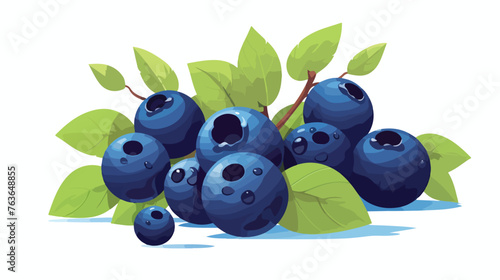 Fresh blueberries vector black three berries cartoon