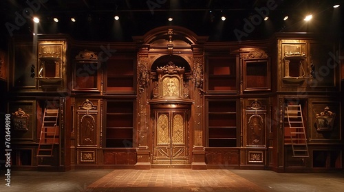 A stage design with hidden compartments and secret .