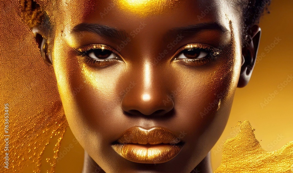 Black woman gold makeup Black woman gold makeup