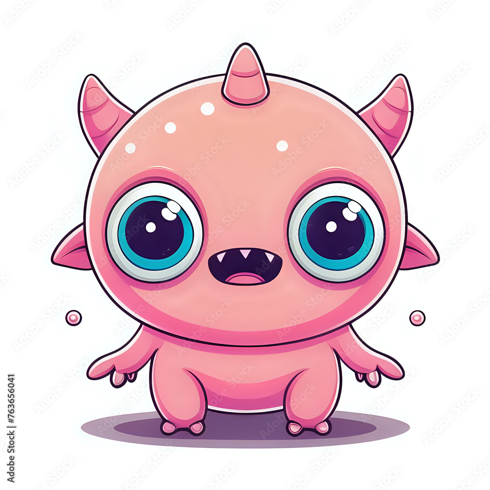 cute monster kawaii style with big eye - generated by ai