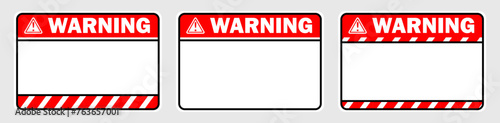 warning caution sign text space area message box sticker label object template design photo