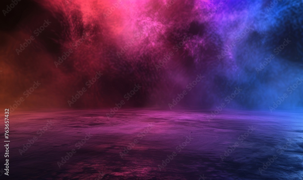 Colorful vapor trails on a glossy, dark backdrop with a spectral quality.
