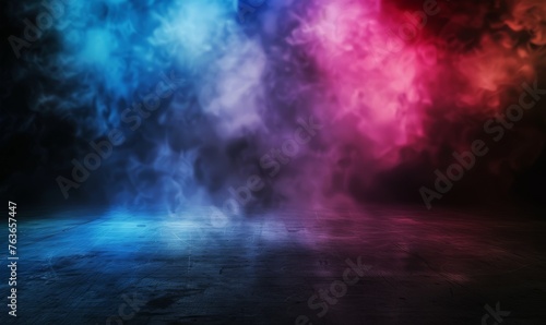 Colorful vapor trails on a glossy, dark backdrop with a spectral quality. © BackgroundWorld