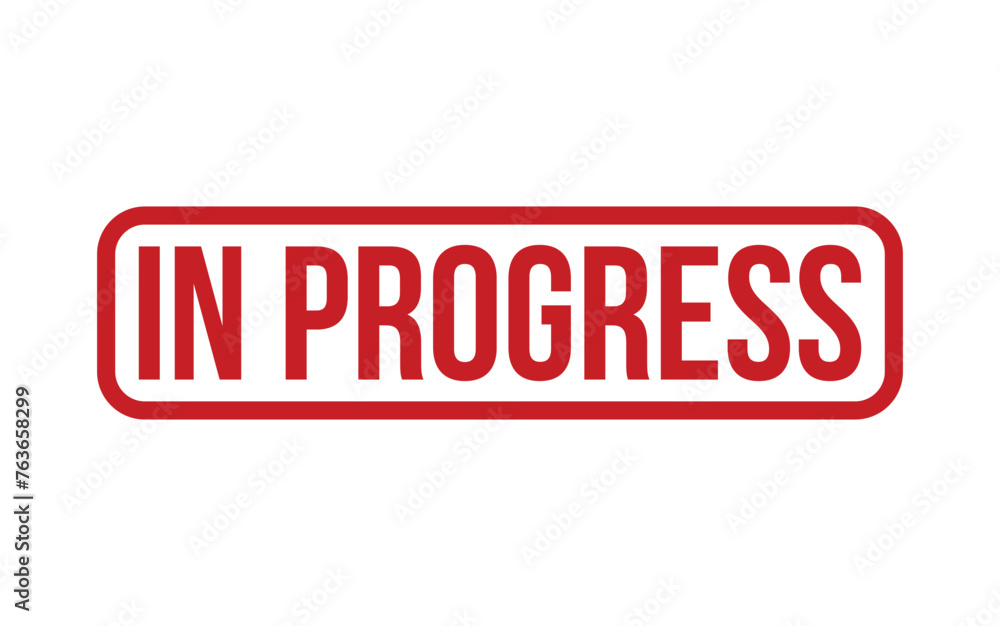 Red In Progress Rubber Stamp Seal Vector