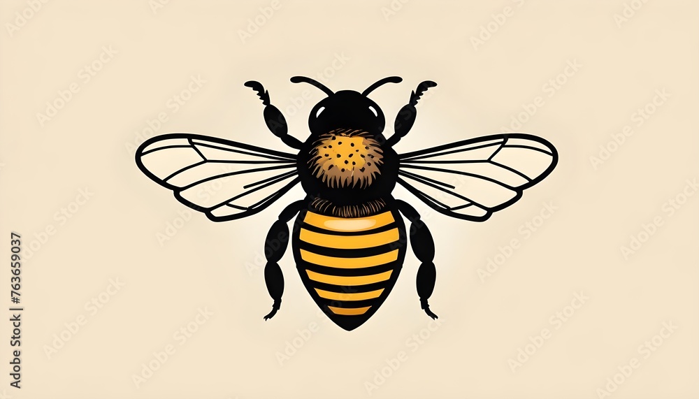 vector bee hive logo - obrazy, fototapety, plakaty 