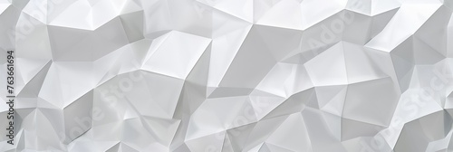 Crisp white low poly geometric background offering a modern and minimalistic design. © BackgroundWorld