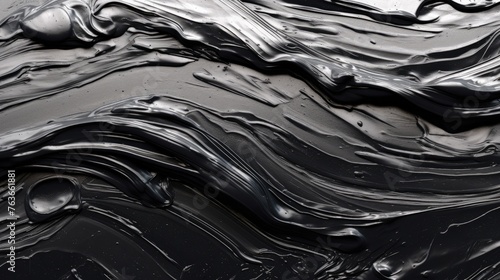 Black abstract liquid background, flowing paint effect, marble, liquid paints 