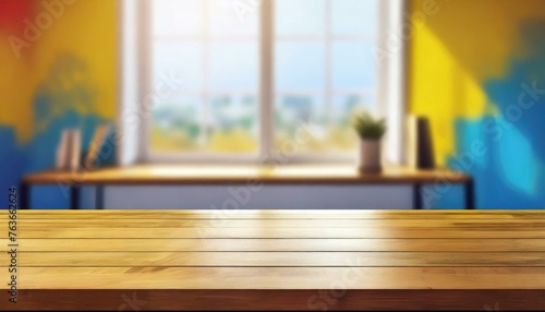 room with a window  empty wooden  table modern living room with table room with a table 