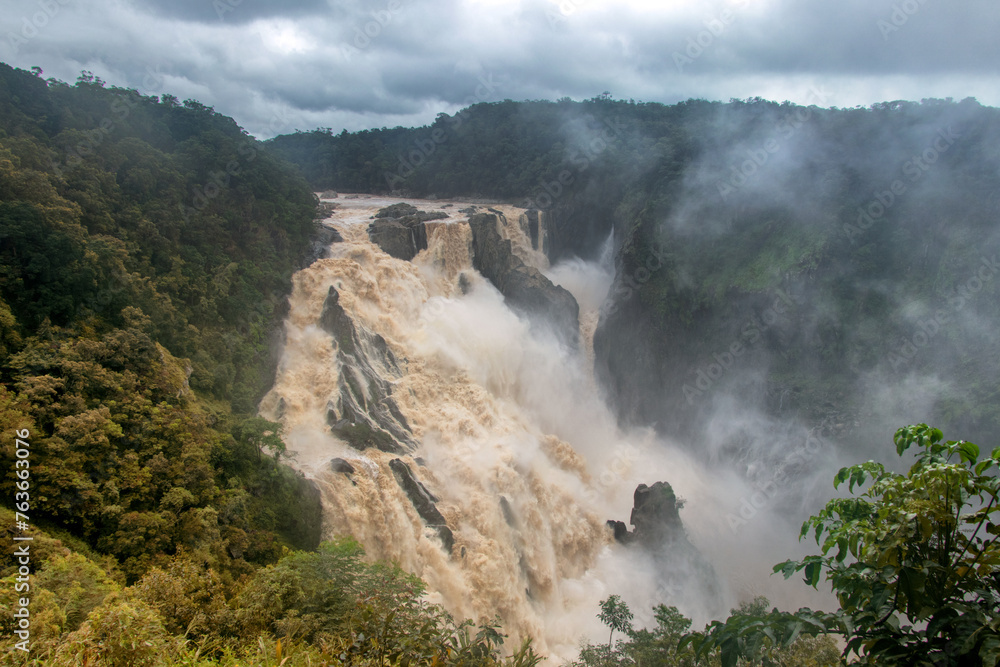 The Barron Falls near Cairns during the wet season, Far North Queensland, Australia