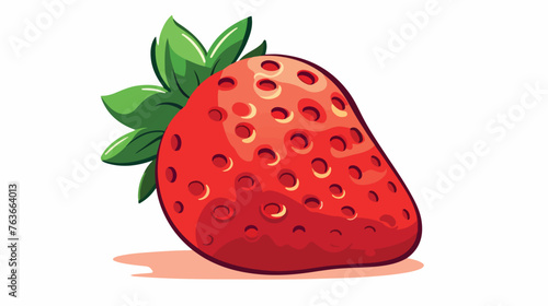 Strawberry icon for food labels and prints flat 