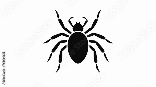 Tick or mite bug insect black sign vector illustrat