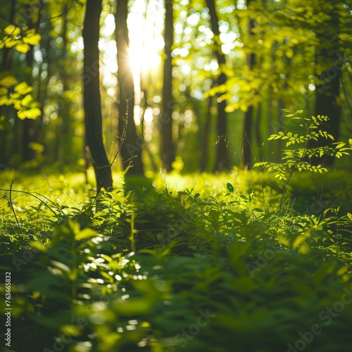 Beautiful green summer forest. Spring background, backdrop. Forest Illsutration  © CREATIVE STOCK