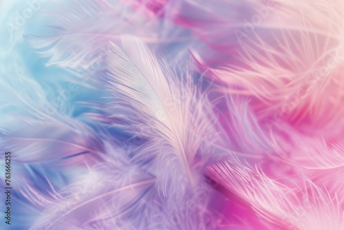 Whisper-light feathers in a soft pastel spectrum create a tranquil and serene visual experience.