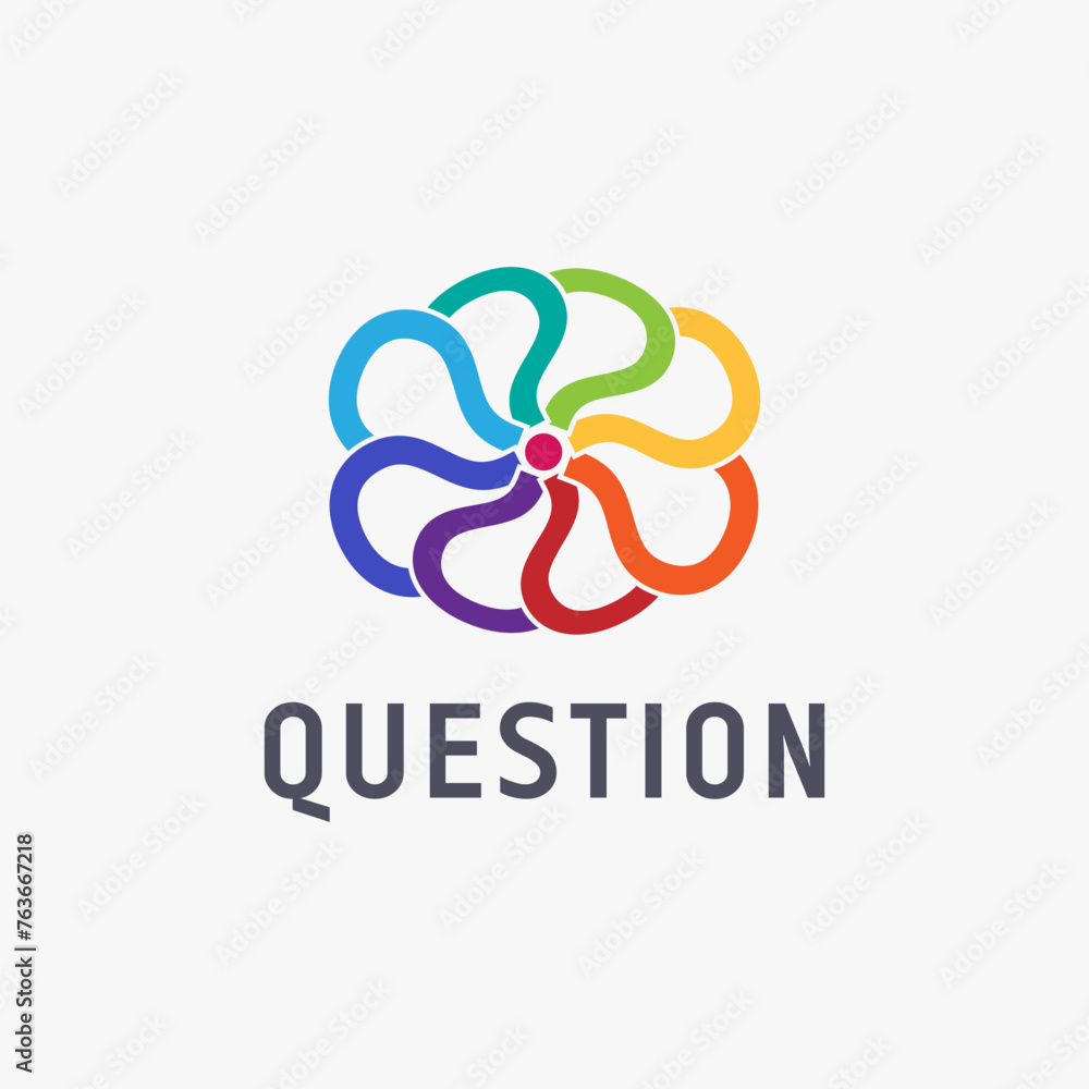 Fototapeta premium Colorful Question cloud logo icon vector template on white background
