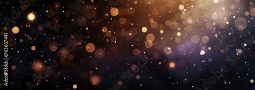 Warm golden bokeh lights scatter across a dark backdrop  creating a magical and festive atmosphere.