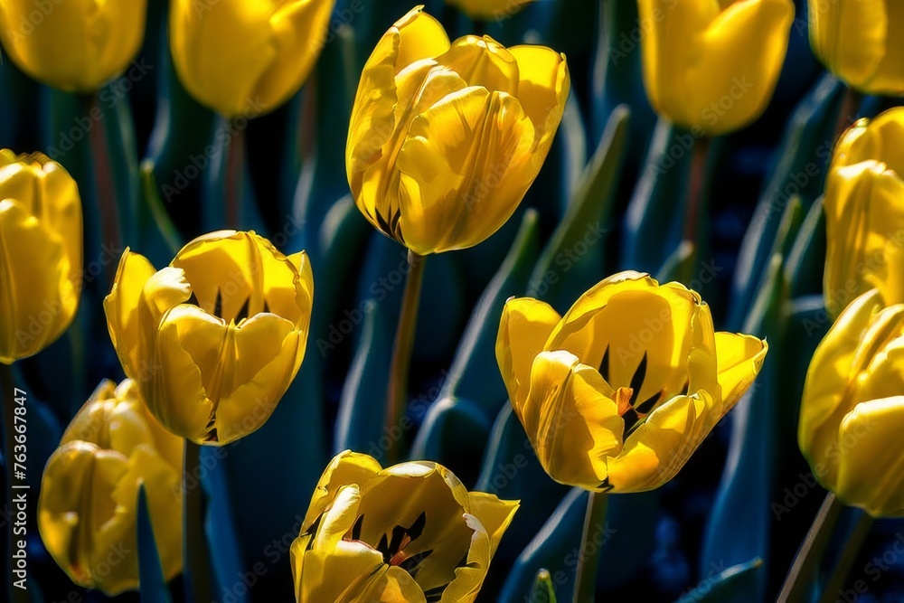 Fototapeta premium a Spring flowers lie on nature