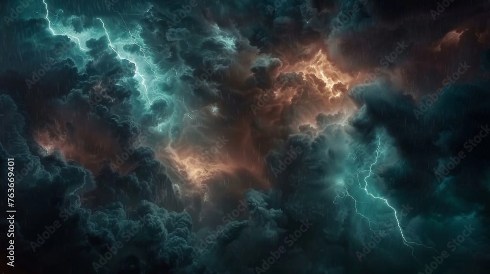 Lightning flashes in the distance casting an eerie glow upon the turbulent clouds. Its a mesmerizing yet terrifying sight to behold as the storm unleashes its power upon the Lightning flashes in the distance casting an eerie glow upon the turbulent clouds. Its a mesmerizing yet terrifying sight to behold as the storm unleashes its power upon the