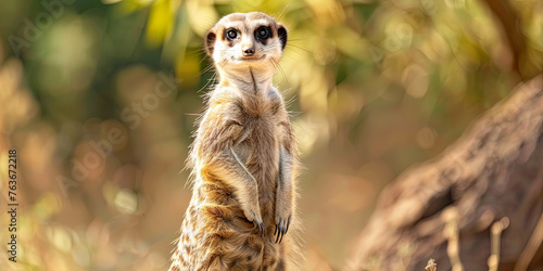 a meerkat stands on its hind legs, generative AI