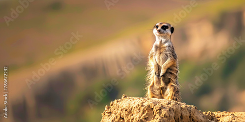 a meerkat stands on its hind legs, generative AI