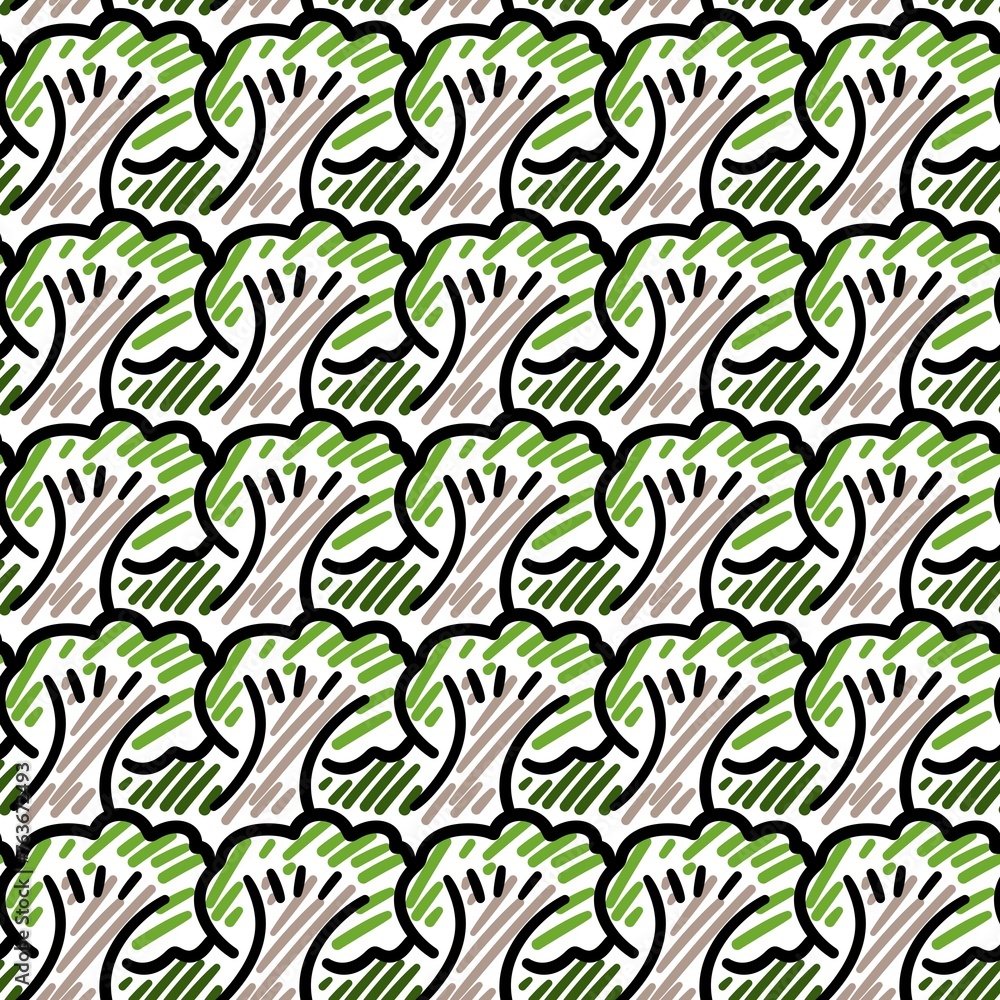 seamless pattern with cute cartoon tree seamless pattern with cute cartoon tree