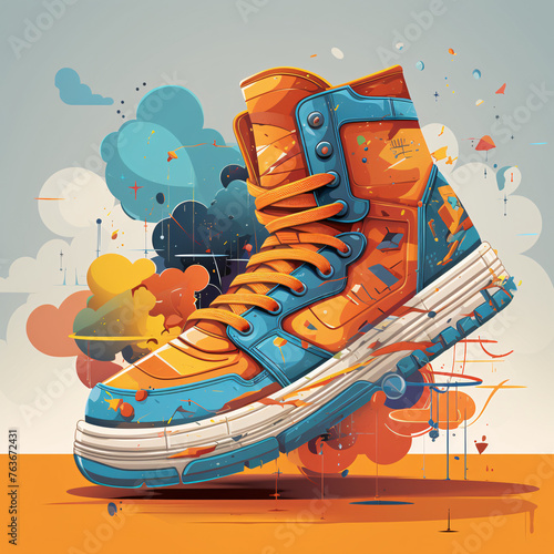 Illustrator s representation of shoes 2D vector mastery