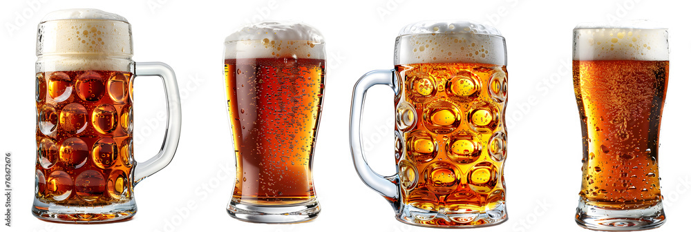 fresh beer, cold beer isolated on a transparent PNG background, white background , Generative Ai fresh beer, cold beer isolated on a transparent PNG background, white background , Generative Ai