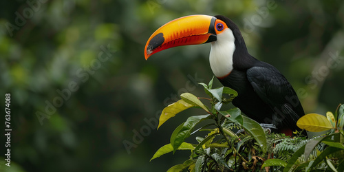 Striking Toco Toucan Perched in the Amazonian Wilderness