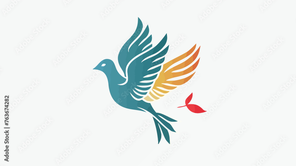 a bird flying with a leaf in its beak a bird flying with a leaf in its beak