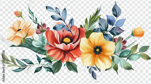 a bouquet of flowers on a transparent background #763675016