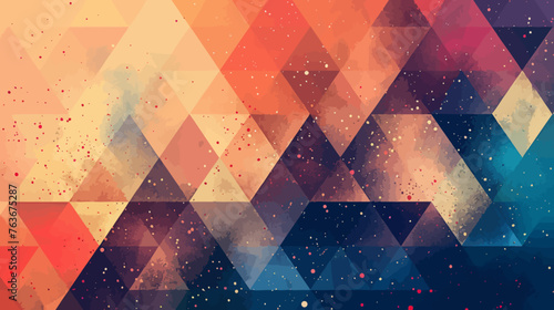 a colorful abstract background with triangles and dots