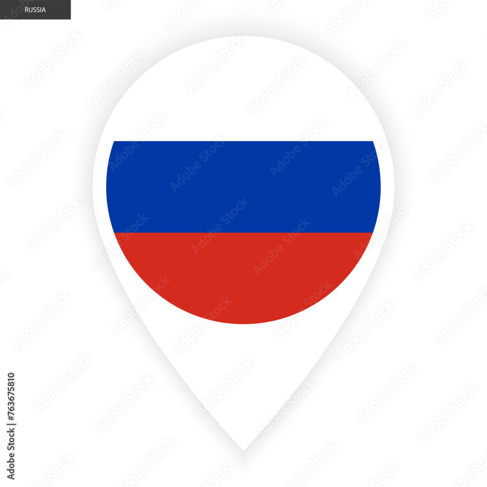 Russia marker flag icon isolated on white background. Russia marker flag icon isolated on white background.