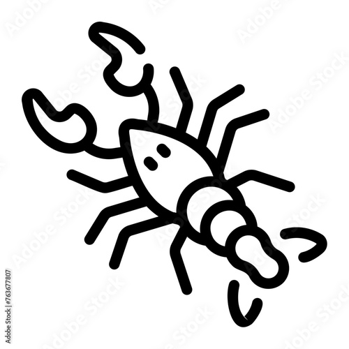 lobster Line Icon
