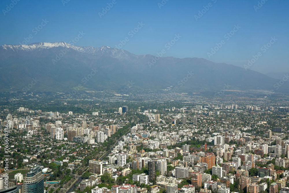 Santiago, Chile, October 22, 2023, city view showing the architecture of the buildings and houses