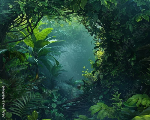Layers of greenery creating a sense of depth and mystery in the jungle