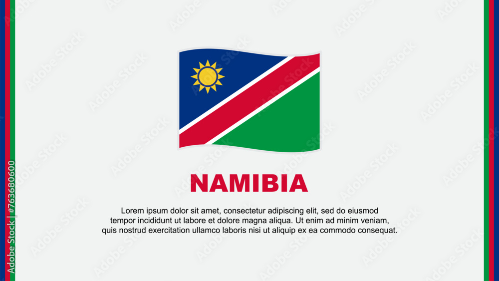 Namibia Flag Abstract Background Design Template. Namibia Independence Day Banner Social Media Vector Illustration. Namibia Cartoon Namibia Flag Abstract Background Design Template. Namibia Independence Day Banner Social Media Vector Illustration. Namibia Cartoon