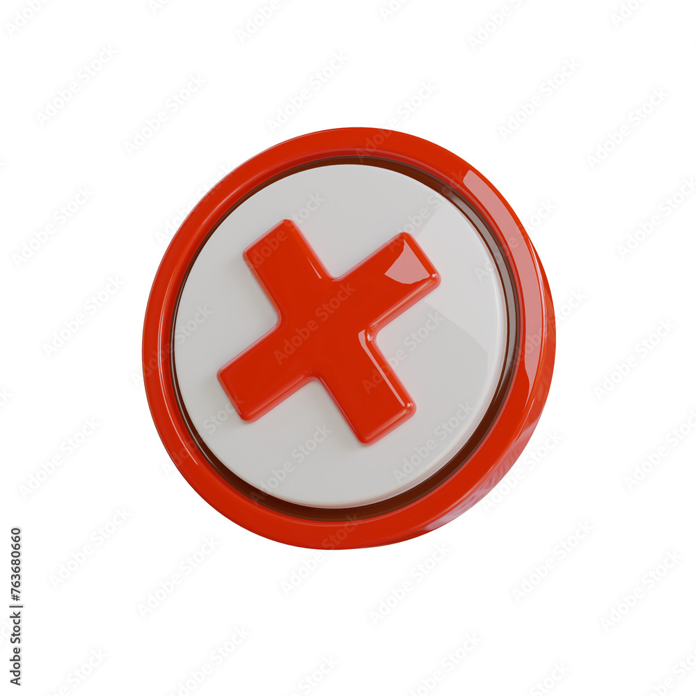 Rejected 3D Icon. Rejected Cross Mark 3D Icon Rejected 3D Icon. Rejected Cross Mark 3D Icon