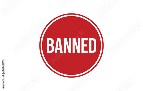 Red Banned Rubber Stamp Seal Vector
