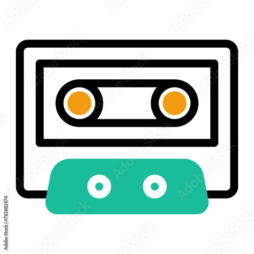 This is the Cassette icon from the Party and Celebration icon collection with an mixed color style